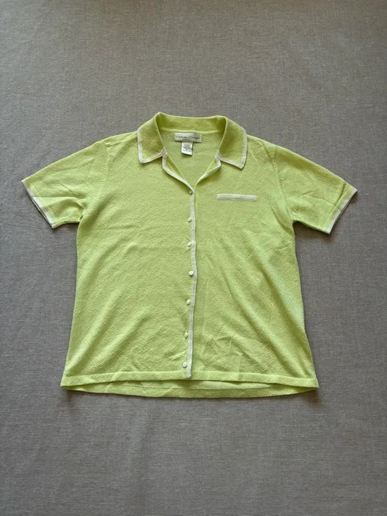 Casual Corner 90s vintage mint yellow top. - Picture 6 of 10